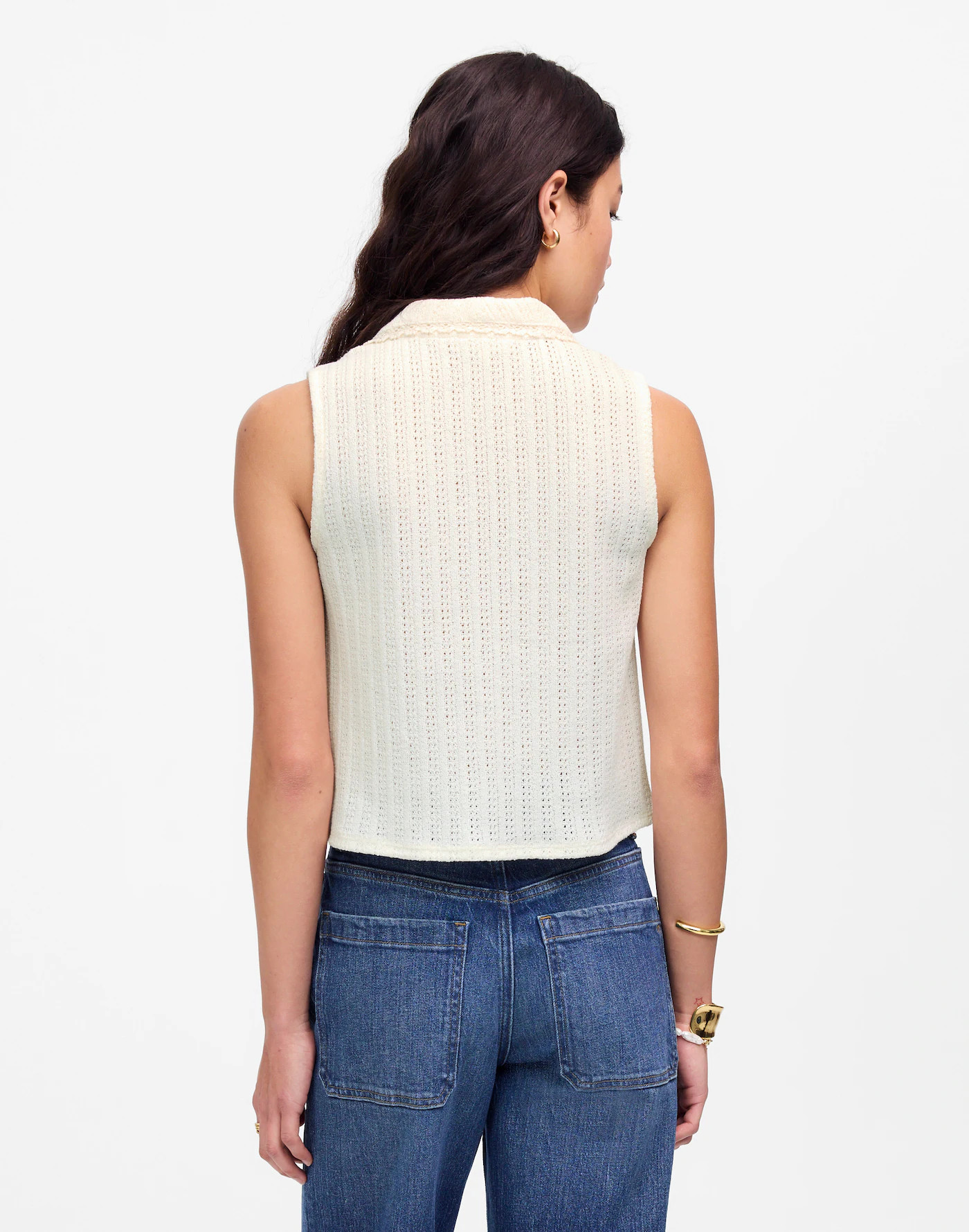 Crochet-Knit V-Neck Sweater Vest | Madewell