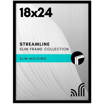 Americanflat 18x24 Poster Frame with Polished Plexiglass - Streamline Collection - Thin Border Picture Frame for Wall Display - Black | Target