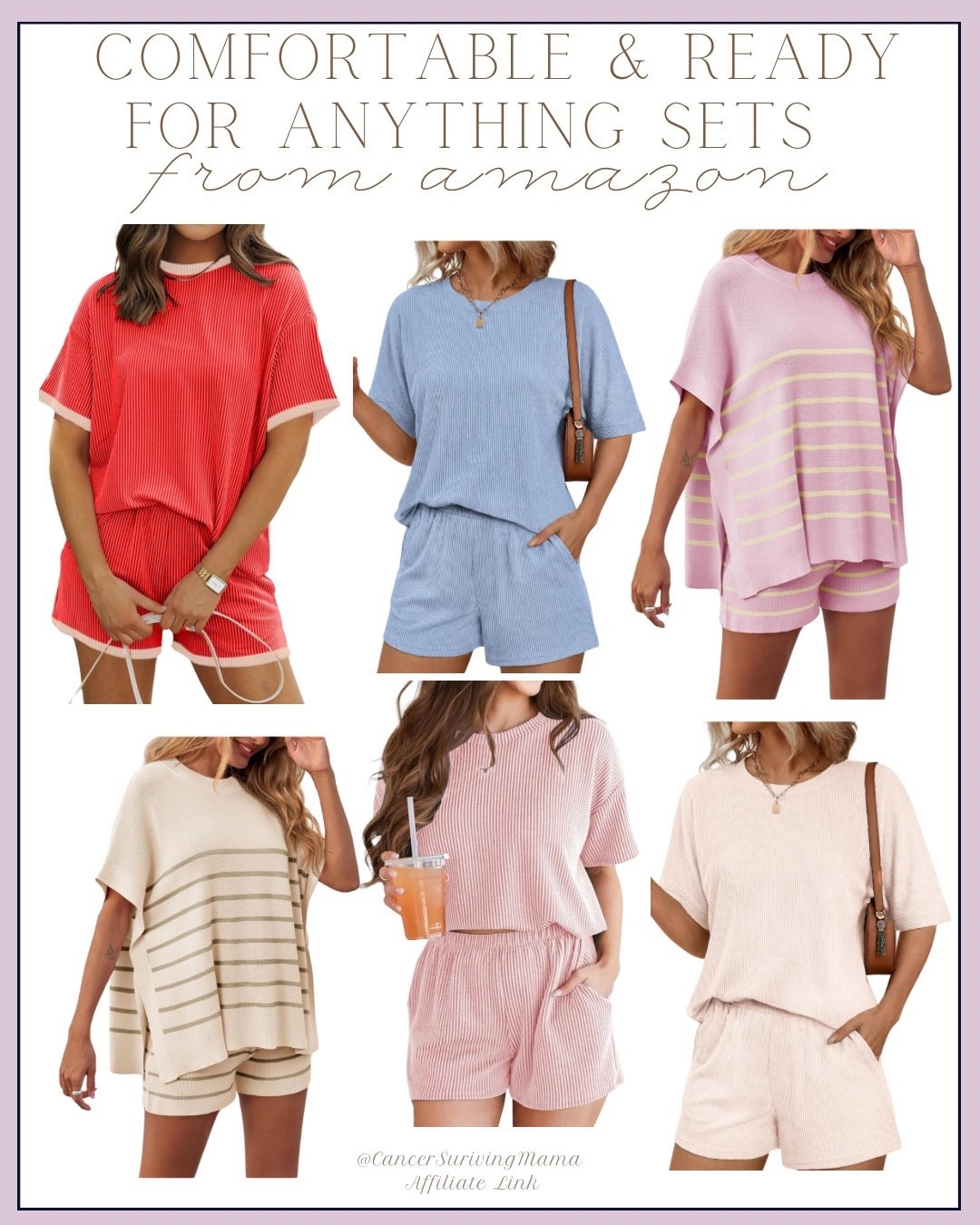 Spring outfit sets that are comfortable but ready for anything! The perfect mom wardrobe for busy moms to look put together with low effort & while still being cozy! 

amazon matching sets | lounge sets women | two piece outfits | travel outfits women | spring outfits 2026 | comfy mom outfits | casual sets | airport outfits | ribbed lounge sets | affordable amazon fashion | amazon fashion | 2-piece set | two-piece set | matching set | loungewear | mom fashion

#LTKgrwm #LTKmomlife #LTKootd