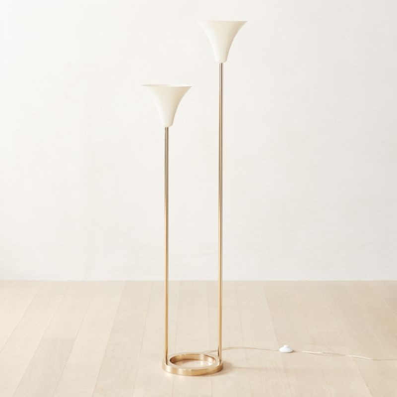 Cypress Champagne Brass Floor Lamp | CB2 | CB2