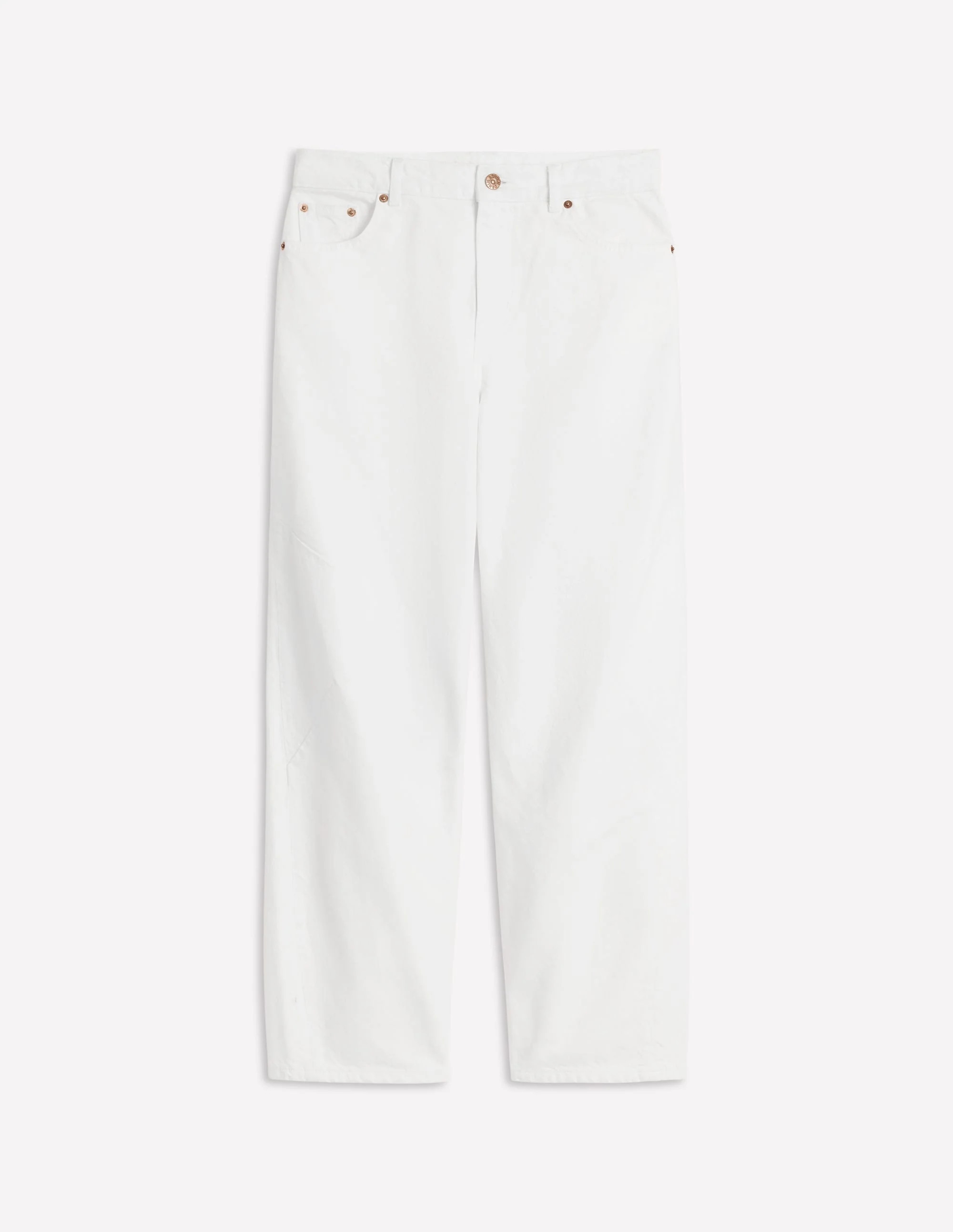 Barrel Leg Jeans-White | Boden UK