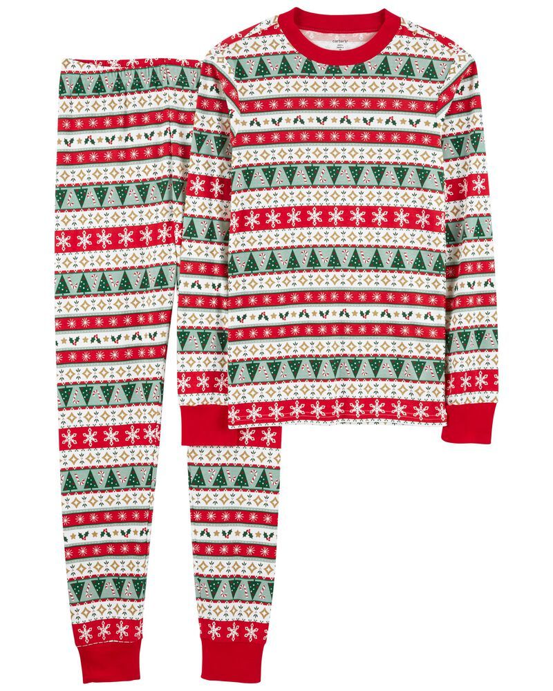 Adult 2-Piece Fair Isle Christmas 100% Snug Fit Cotton PJs | Carter's