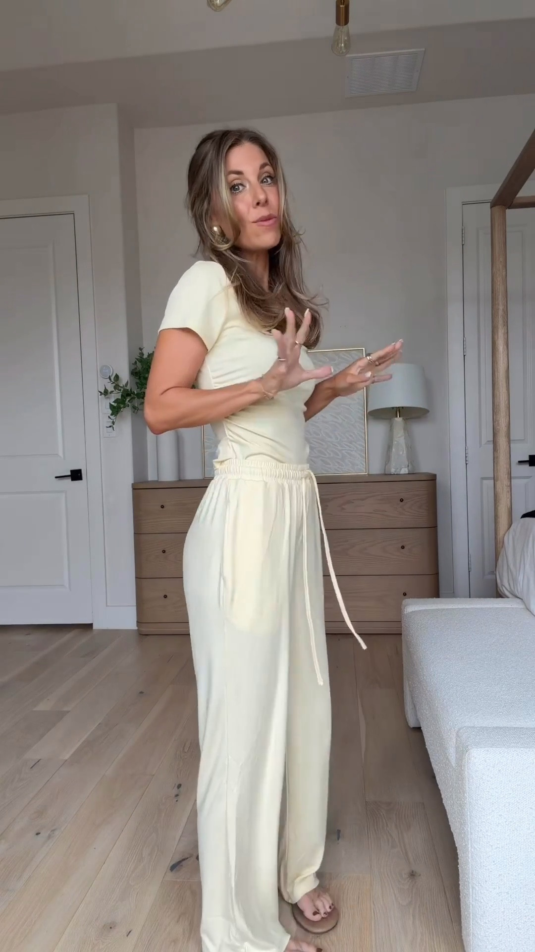 The cutest butter yellow Amazon set that I have in so many styles! The material is so soft and stretchy and I just love these matching sets for around the house and I even wear them out too! Wearing size small 




#LTKselfcare #LTKmomlife #LTKdayinmylife