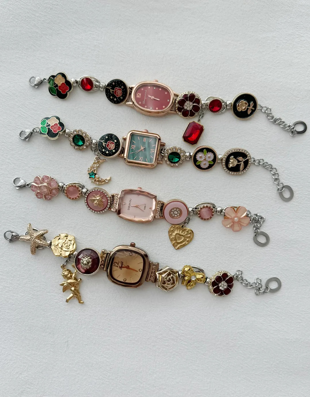 Vintage Design Charm Watch Bracelet | Unique Button Bead Bracelets | Colorful Wrist Watch | Handm... | Etsy (US)