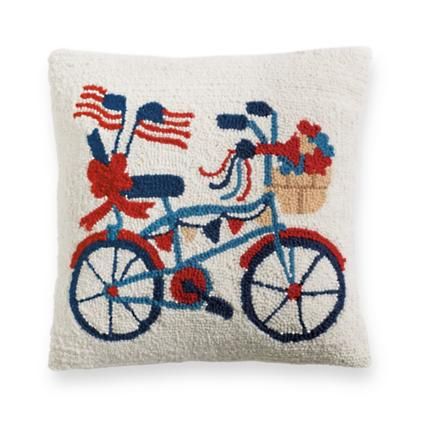Summertime Bike Reversible Pillow | Grandin Road | Grandin Road