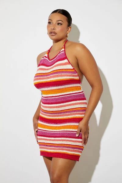 Plus Size Striped Crochet Mini Dress | Forever 21