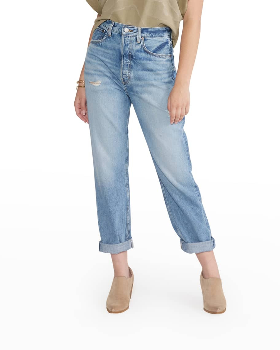 ETICA Bryce Pinch-Waist Organic Denim Boyfriend Jeans | Neiman Marcus