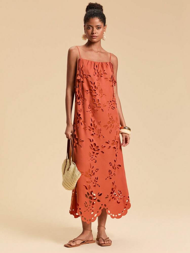 Travachic Solid Color Woven Dress For Women, Vacation Floral Applique Dress,Vacation Casual Terno Outfit For Women,Summer Holiday Outfits,Spring Break Outfits,Party Outfit,Beach Outfit,Spring Clothing,Valentine's Day,Valentine Outfits For Women,Carnival Costume,Elegant,Floral,Carnival,Spring To Summer ,Party ,Summer Dress,Valentine's Day Dress,Wedding Guest Dress For Women,Birthday Dress,Party Dress,Elegant Dresses For Women,Floral Dress,Summer Dress,Carnival Costume, Mexican Style Dress Women Boho Dress For Women,Elegant Dresses For Women Summer Wedding Guest Dress Orange Sundress Cut Out Dress, Bohemian Outfits, Ibiza Outfits, Western Style | SHEIN