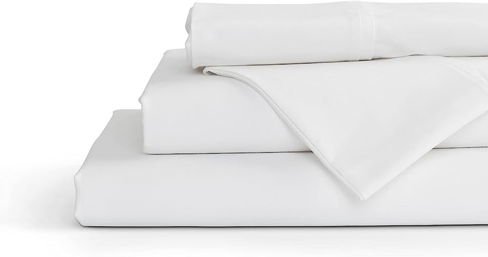 100% Cotton Percale Sheets King Size, White, Deep Pocket, 4 Pieces Sheet Set - 1 Flat, 1 Deep Poc... | Amazon (US)