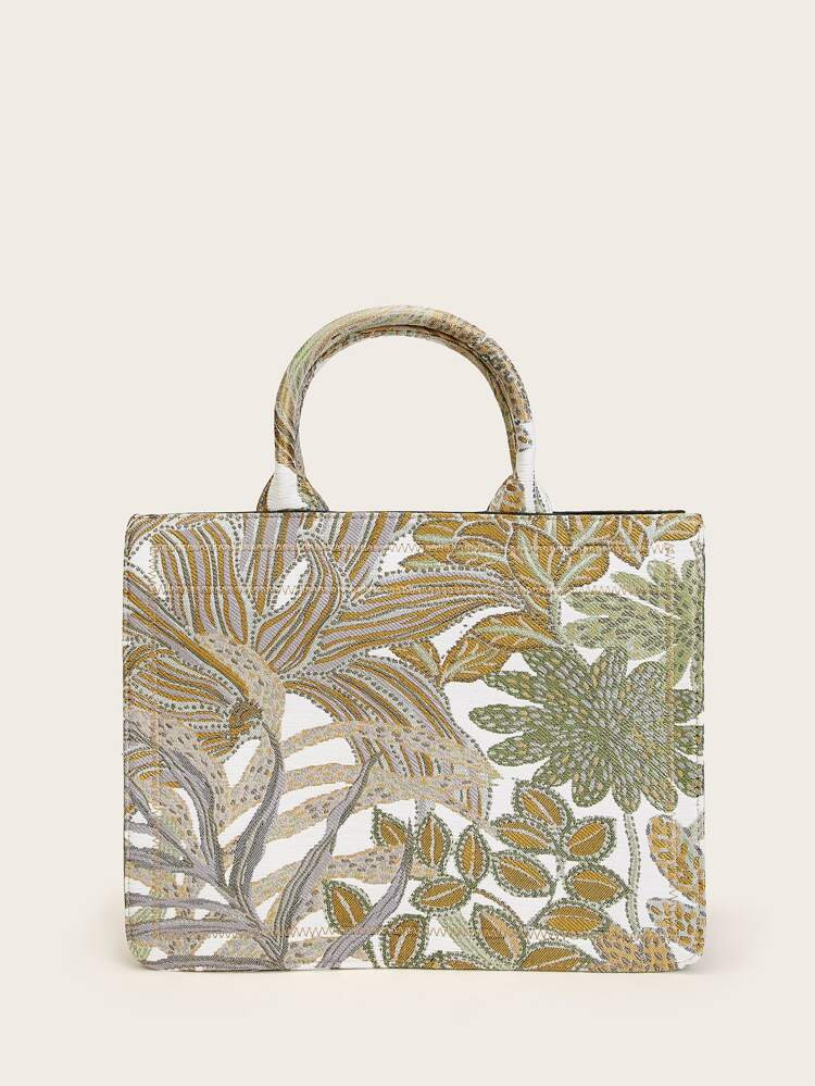 Leaf Print Tote Bag | SHEIN