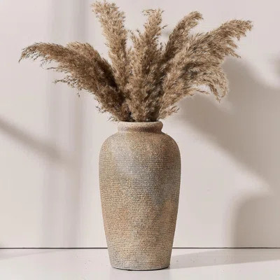 Large Ceramic Farmhouse Vase - 11 Inch Rustic Decorative Vase For Home Decor, Minimalist Tall Vase For Living Room, Shelf, Table, Entryway, Suitable F | Wayfair North America