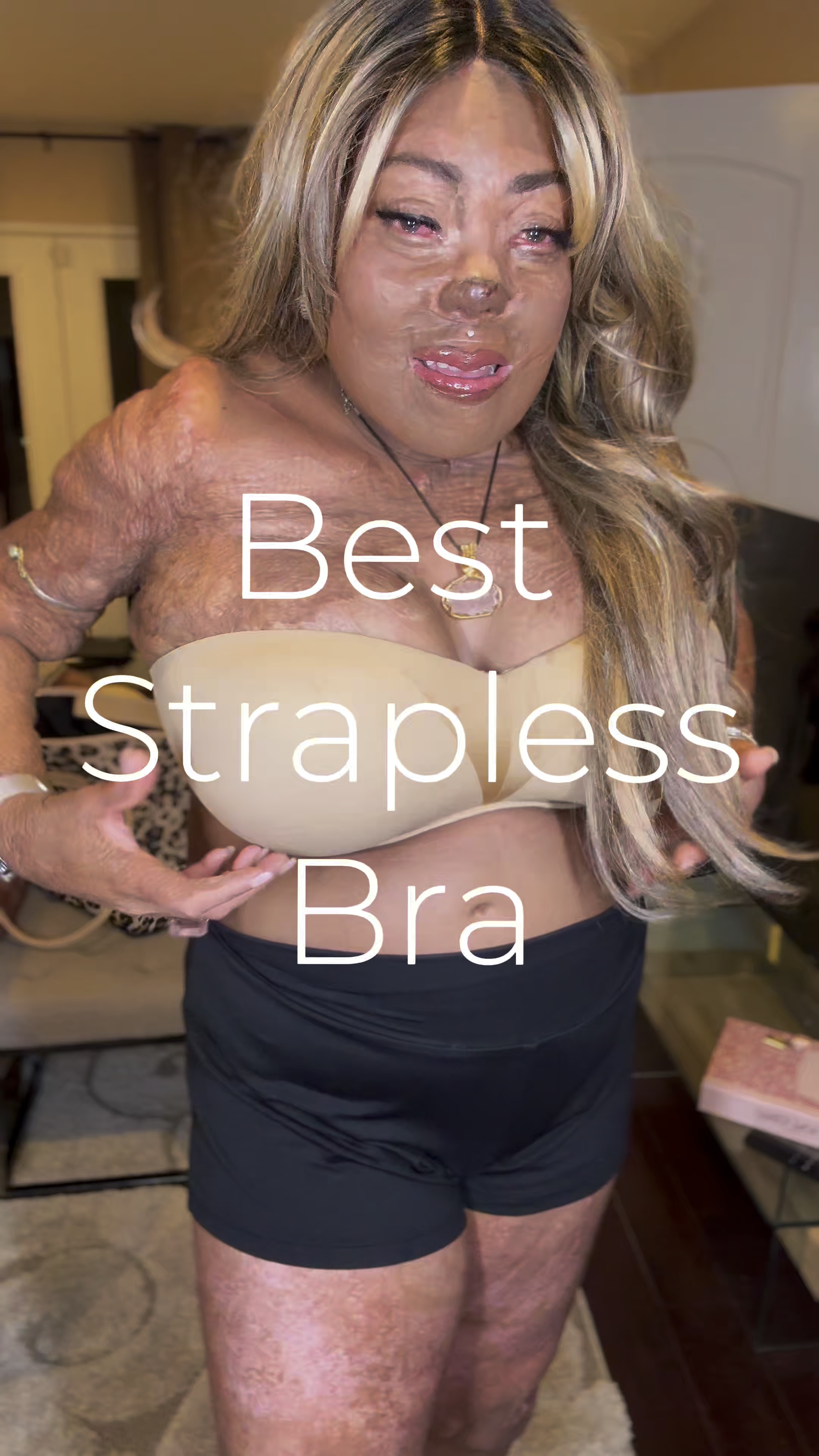 Stunning Strapless Bra by Soma. This bra has a firm hold and will keep you lifted all day even if you’re a 42G!💖

I’m wearing WARM AMBER am but it also comes in BLACK. It does come with convertible straps as well.

I was hesitant to post this because you can see my G-tube scar and everybody thinks it’s a belly button!

Then I remembered that this is a community of strength and grace🦋

bombshell strapless bra, low cut, plus size strapless bra, boob tape, minimizer

#LTKWatchNow #LTKPlusSize #LTKMidsize