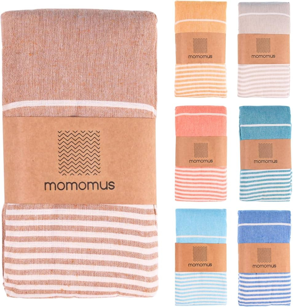 MOMOMUS Fouta XXL, Sandfrei, mit Fransen - Gro\u00dfes Strandtuch XXL, aus Baumwolle, Sandabweise... | Amazon (DE)