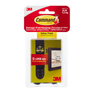 Command™ Large Picture Hanging Strips Value Pack Black Pkg/12 Set | The Container Store