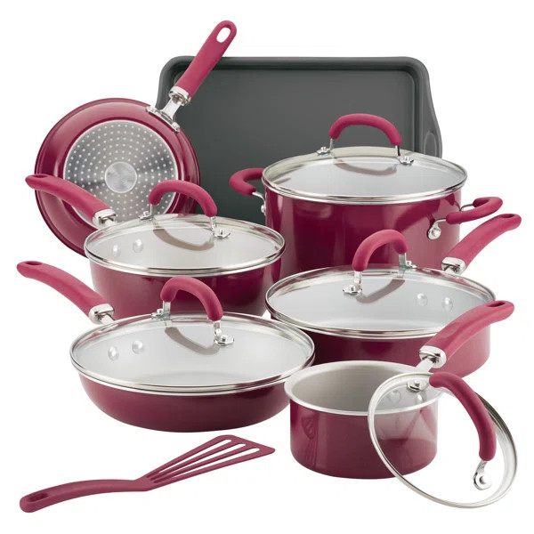 Rachael Ray Create Delicious 13 Piece Aluminum Nonstick Cookware Set | Wayfair North America