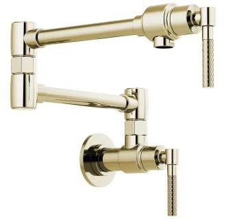 Brizo 62843LF-PN Brilliance Polished Nickel Litze 4 GPM Wall Mounted Double Handle Pot Filler wit... | Build.com, Inc.