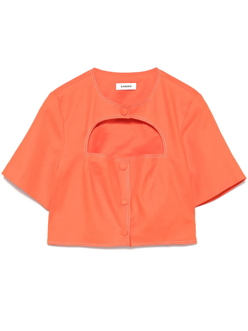 SANDRO cropped shirt - Orange | Farfetch Global