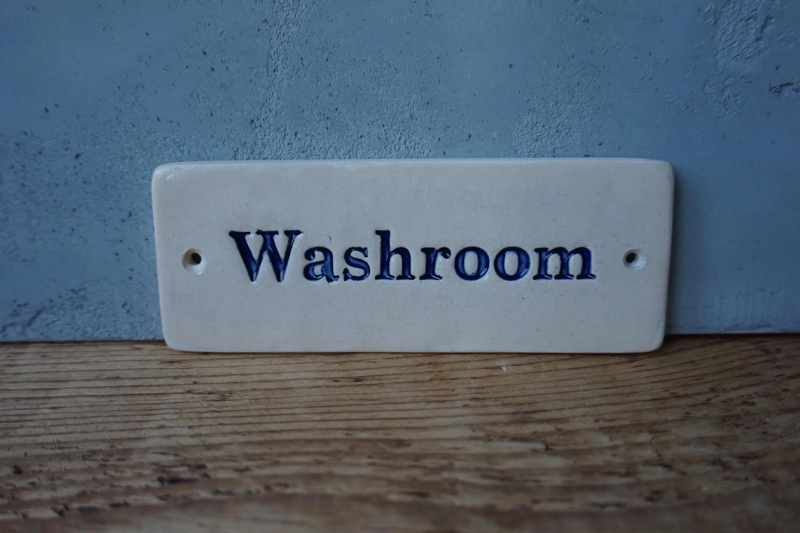Ceramic Sign WASHROOM / Door or Wall sign | Etsy (Global)