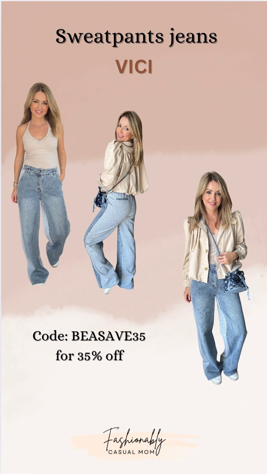 Sweatpant Jeans styled
Code: BEASAVE35 for 35% off sitewide


#LTKootd #LTKFindsUnder100 #LTKmomlife