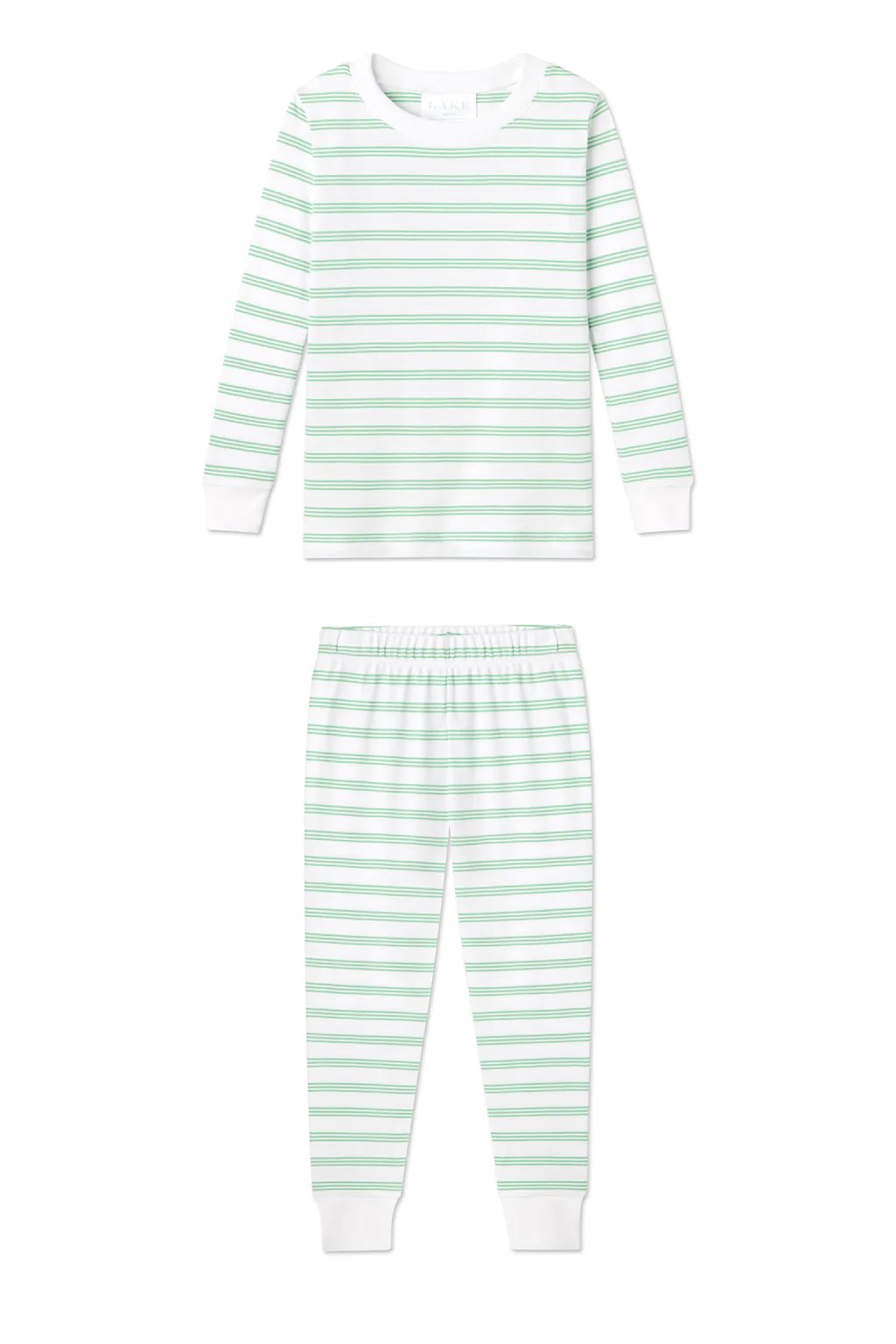 Kids Long-Long Set in Grass Stripe | Lake Pajamas