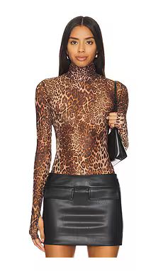 superdown Twila Sheer Bodysuit in Leopard from Revolve.com | Revolve Clothing (Global)