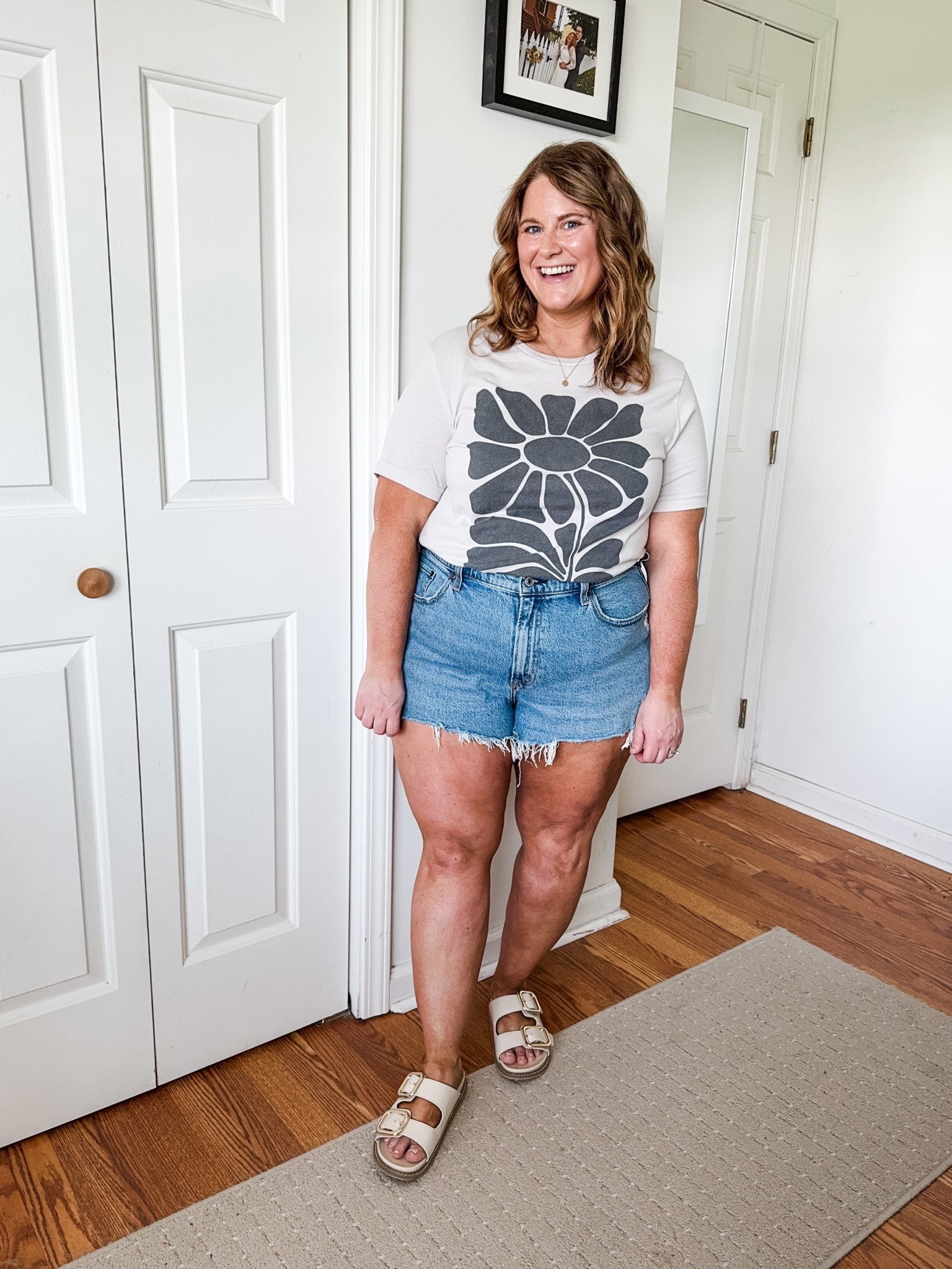 A graphic tee and denim shorts always works for summer! Wearing a large in my tee and a 33 in my shorts (size up one!) 

Use code STEPHSHARES15 to save on the tee!

#LTKFindsUnder50 #LTKMidsize #LTKSeasonal