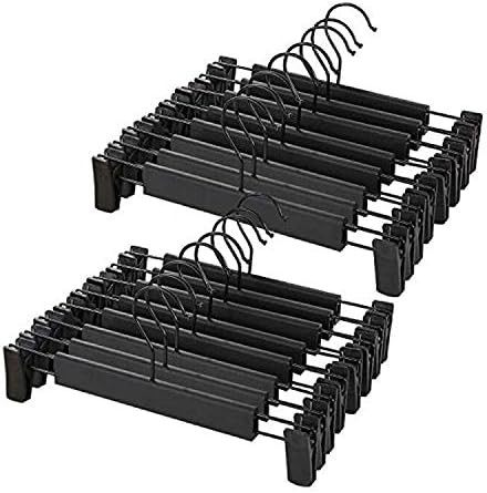 NORTHERN BROTHERS Black Pant Hangers,30Pack Plastic Pants Hangers Skirt Hangers with Clips Jean H... | Amazon (US)