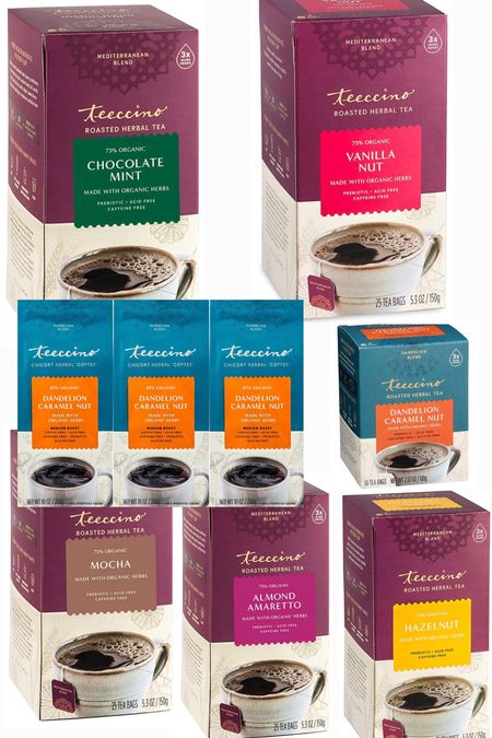 My fave tea that tastes like coffee and has a lot of health benefits too! Yummmm!! So many flavors to choose from! Love the caramel nut!! 