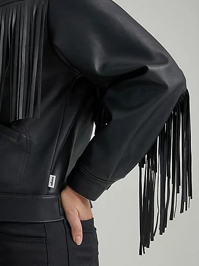 Women's Oversized Fringe Jacket in Black | Wrangler