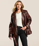 Oversized Faux Leather Jacket | Buckle