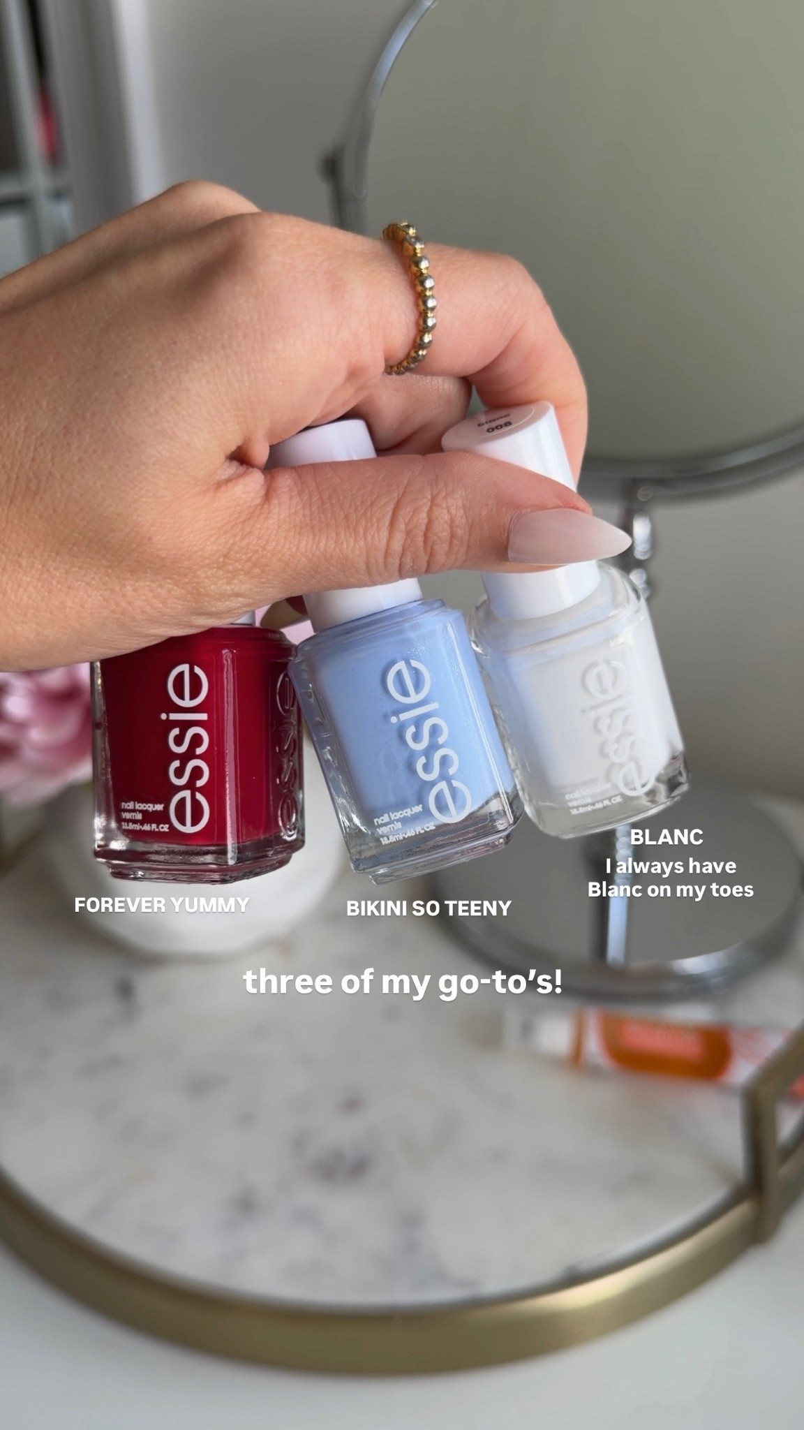 #ad Summer Nails loading…. 🍒🌊☁️ and it’s looking like a red nail summer over here! @essie always has my favorite polish shades! I thought for certain I was about to have a Bikini So Teeny moment, but I couldn’t take my eyes off of Forever Yummy 😍 #targetpartner #essiepartner @target @essie

#LTKBeauty #LTKselfcare #LTKSeasonal