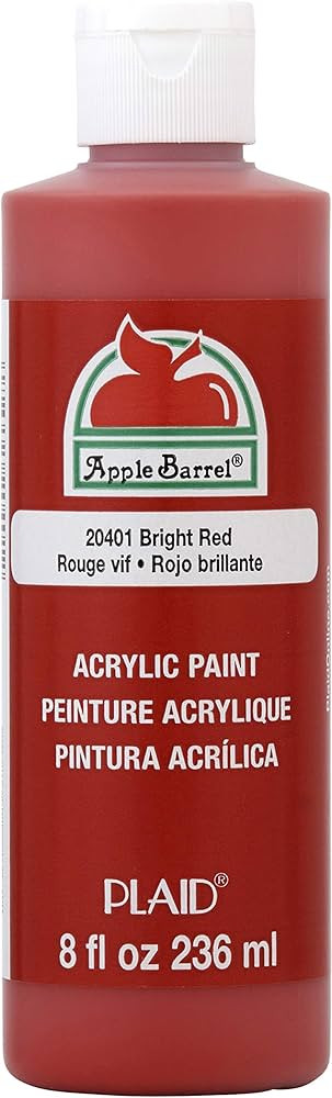Apple Barrel Acrylic Paint in Assorted Colors (8 Ounce), J20401 Bright Red | Amazon (US)