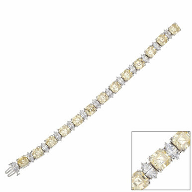 Canary Asscher and Marquise Bracelet | Fantasia by DeSerio