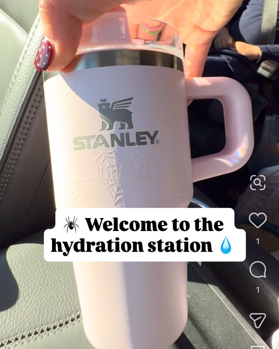Welcome to our spooky little hydration station. 🕷️💧💕 Road trip essentials, but make them Halloween. 🎃🚗

These Halloween edition Stanley cups had me at the spiderwebs… and yes, the girls and I match. 😂 Add a different straw topper for everyone and there’s no guessing whose cup is whose!

My mom hack: store seasonal cups with that season’s decorations so they’re ready to come back out with all the fun next year. 📦👻