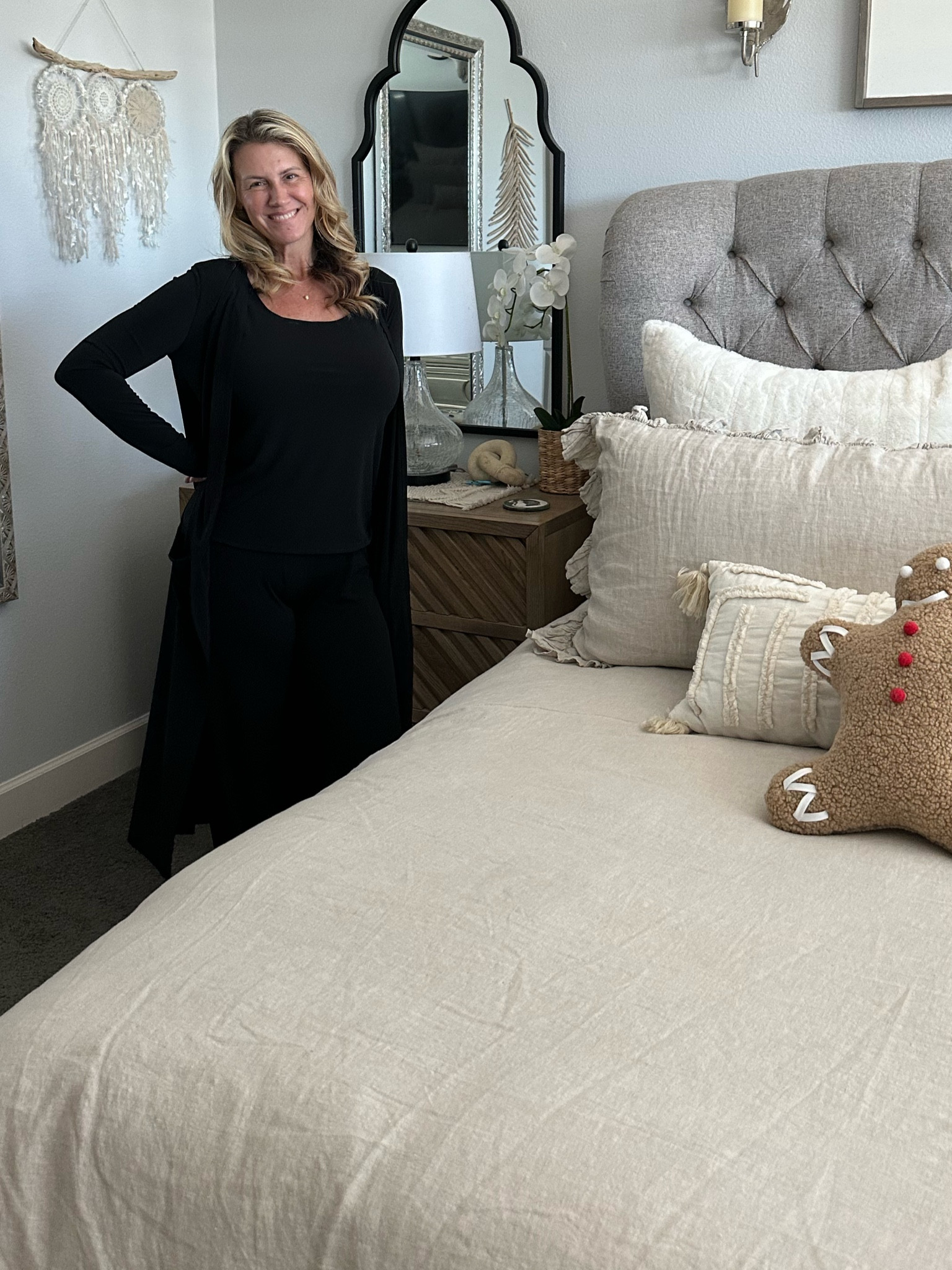 This 3 piece travel set from @sexymidest #AD is great for holiday travel, errands, wrapping gifts, entertaining from your home or Christmas Eve and morning. It has just the perfect fabric that drapes amazing and love the pockets on the pants and tunic/jacket I love just wearing it around the house wrapping presents and hosting friends #sexymodest #loungeset #athleisure #activewear #holidaysttyle #cozystyle #modest #demure #sexy #over40 #style 

#LTKGiftGuide #LTKStyleTip #LTKOver40
