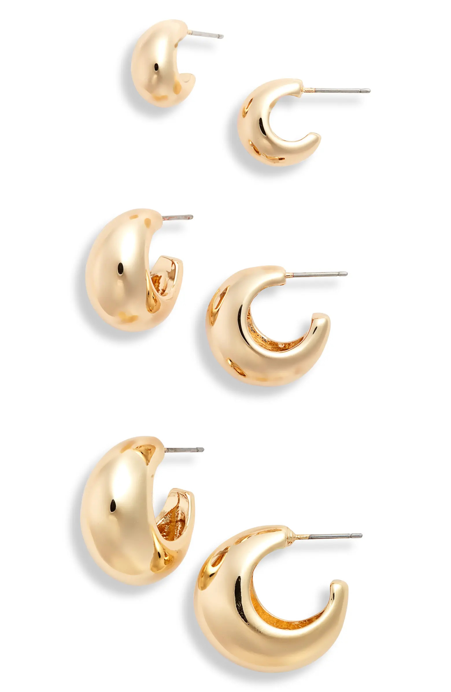 Set of 3 Wide Hoop Earrings | Nordstrom