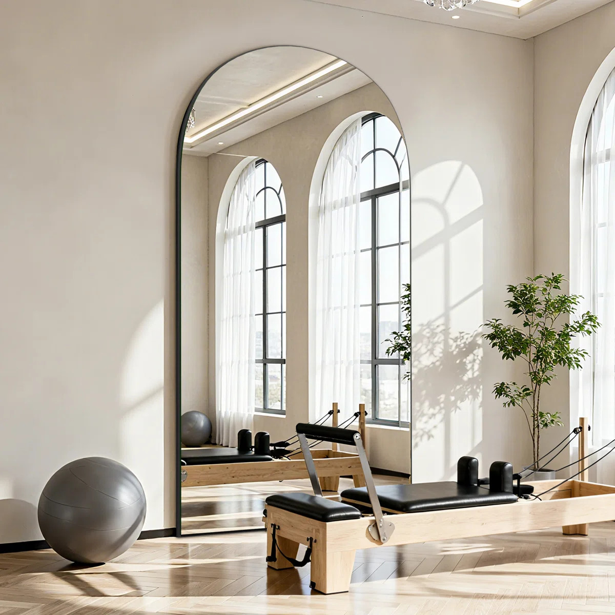 Oversized Arched Full Length Mirror Frameless Floating Design, Wall Mirror Hanging or Leaning wit... | Wayfair North America