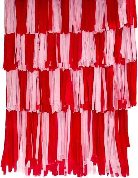 50pcs Red Streamers Christmas Fringe Backdrop Christmas Party Decorations Streamer Backdrop 24 Co... | Amazon (US)