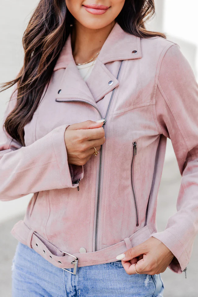 Still Got Dreams Tan Faux Suede Moto Jacket | Pink Lily