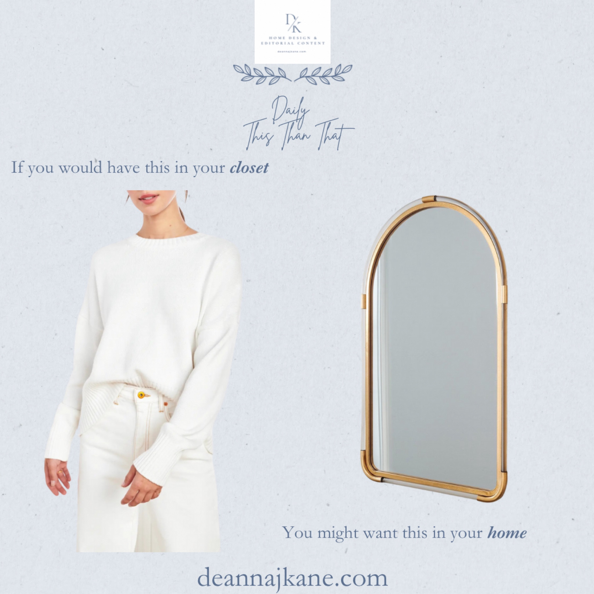 If you would wear this cream cotton sweater, you might want this arched mirror in your home  

#LTKHome #LTKSeasonal