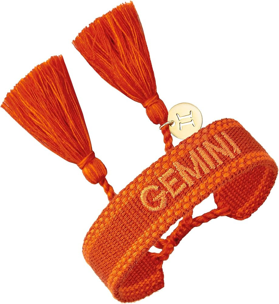 Woven Friendship Wrap Bracelets Knitted Word Constellation Bracelets Adjustable Couple Bracelets ... | Amazon (US)