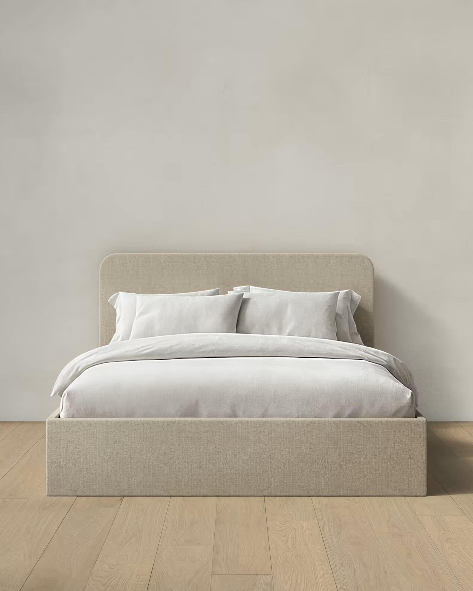 Linen Curved Bed - Low Headboard in Flax | Quince
