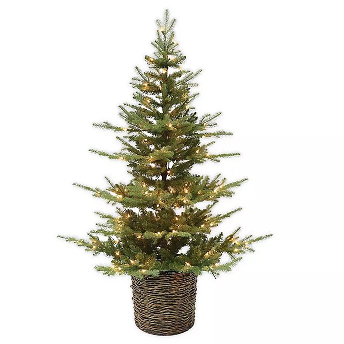 Bee & Willow™ Home 5-Foot Pre-Lit Christmas Basket Tree with Clear Lights | Bed Bath & Beyond