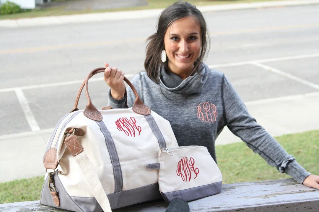 Personalized weekender~Monogrammed Duffle Bag~Canvas Weekender Bag~Womens Bag~Personalized Gifts ... | Etsy (US)