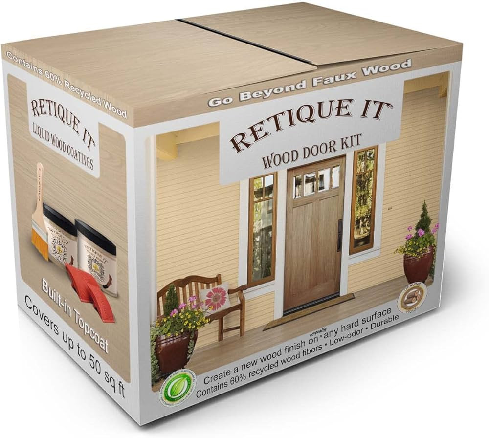 Retique It Wood Finish Front Door Kit – GO Beyond Faux Wood with Paintable Liquid Wood Based Pr... | Amazon (US)