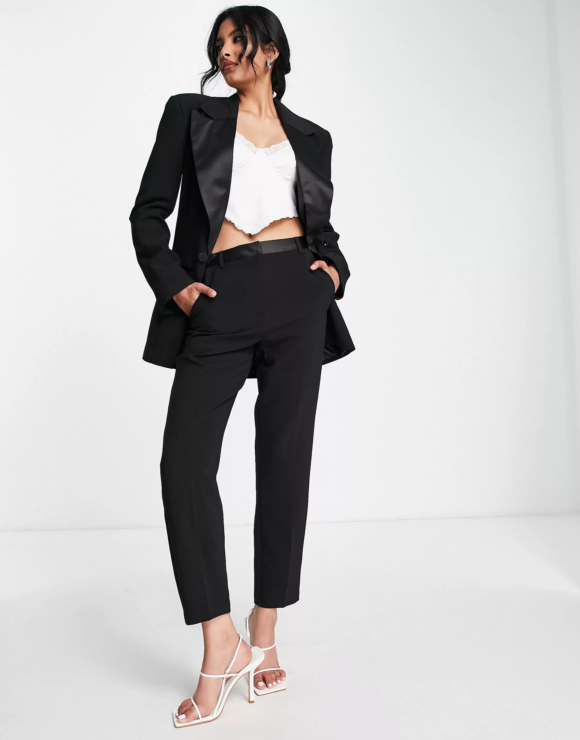 ASOS DESIGN tux cigarette suit trouser in black | ASOS (Global)