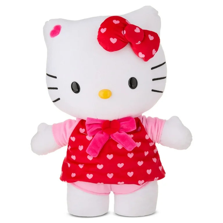Valentines Day Plush Greeter Hello Kitty Love Is Sweet w/ Red Dress Sanrio 14.17 in x 8.66 in x 1... | Walmart (US)