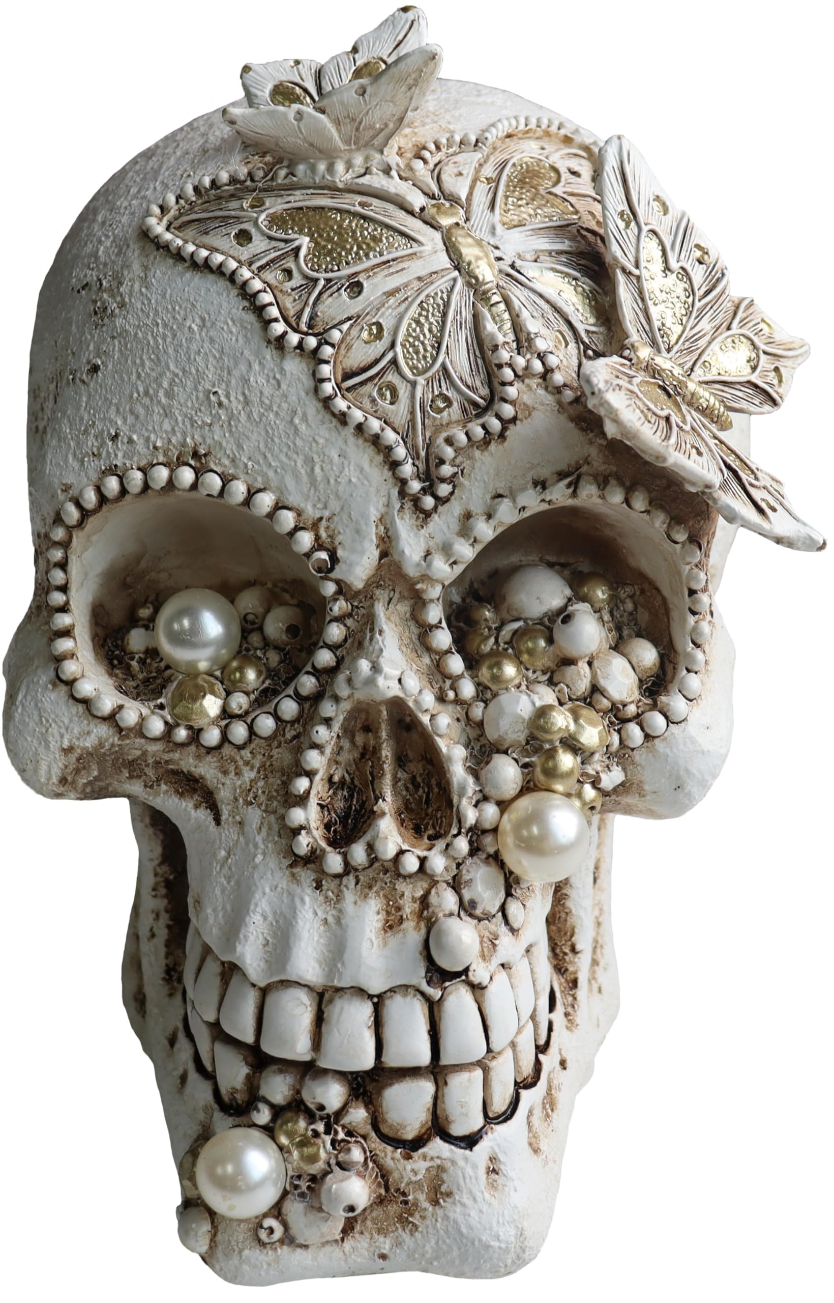 Resin Skull Head Decor Statue, Life Size Skull Halloween Decoration Home Decor Party Decorations,... | Amazon (US)