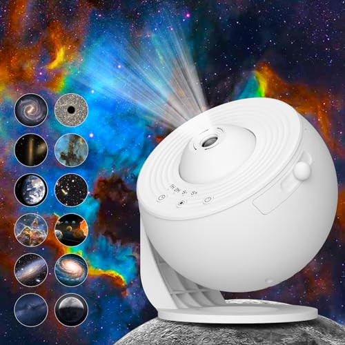 Galaxy Projector for Bedroom, HD Image Star Projector Galaxy Light Adjustable Knob, 13 Film Discs... | Amazon (US)