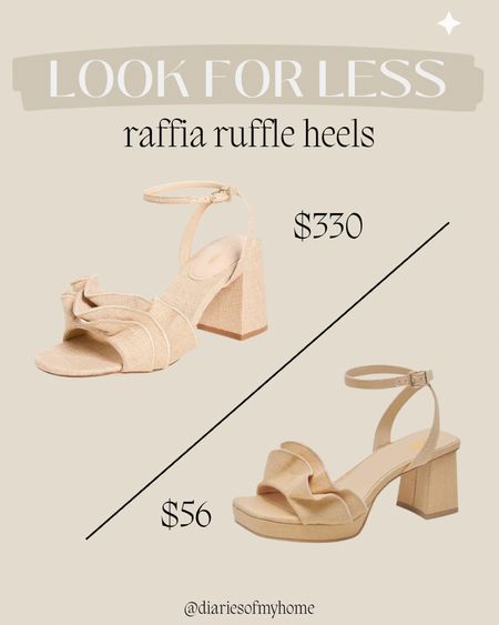 Look for Less: raffia ruffle heels ✨

#amazonfind #lookforless #luxeforless #splurgevssave #summersandals #sandals #womensshoes 

#LTKSeasonal #LTKTravel #LTKShoeCrush